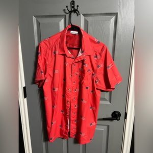 Columbia PFG USA Flag Short Sleeve Button Up